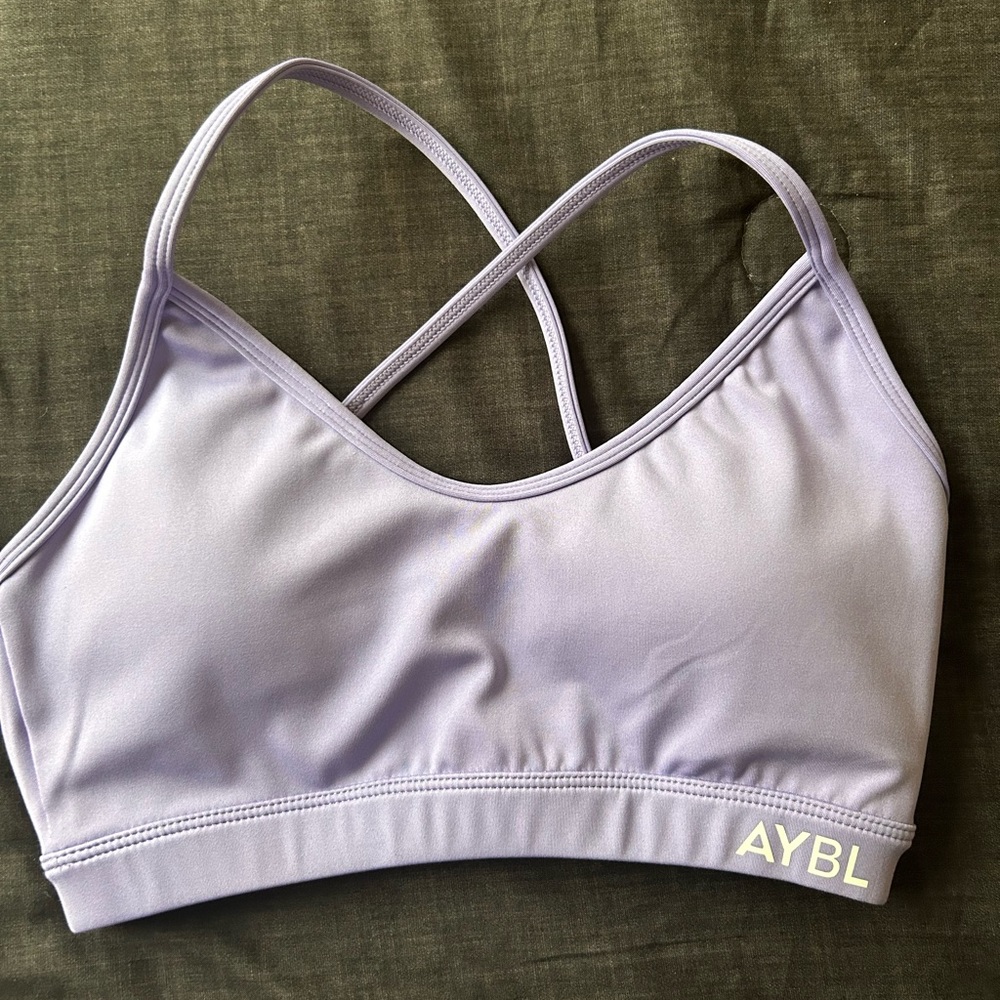 AYBL Essential V Neck Sports Bra in Purple XS